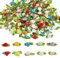 GORGECRAFT 200Pcs 10couleurs Mini Ruban Roses pour Artisanat Fleurs en Tissu Artificiel avec Feuilles Vertes Rosettes Petite Fleur Rubans de Satin Embellissements Applique pour Couture Saint Valentin
