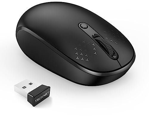TECKNET Ergonomic Mouse, 4800DPI Wireless Vertical Mouse 6-Button Silent Mouse with 5 Levels DPI, USB Receiver, 2.4G Cordless Computer Mouse Optical Wireless Mouse for Laptop, PC, Mac