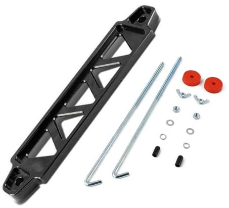 Staffa Batteria Auto,Supporto Fissaggio Batterie in Lega Alluminio con Bulloni a J da 8/10 per Blocco Staffa Montaggio Batteria Auto