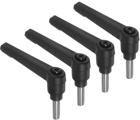 QUARKZMAN 4 Stück Klemmhebel Griff M6 x 15mm Außengewinde Schraube Edelstahl 304 mit Zinklegierung Verstellbare Handgriff Spannhebel für Werkzeugmaschinen Schweißgeräte Druckgeräte, Schwarz