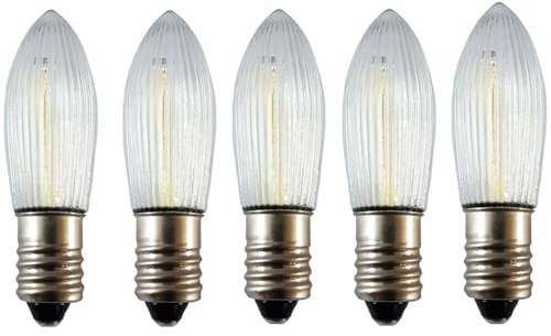 ALIVIM 5 Stück 220 V LED Glühbirne E10 Warmweiß Ersatz Lampe Kerze Ketten Licht Bad Küche Haus