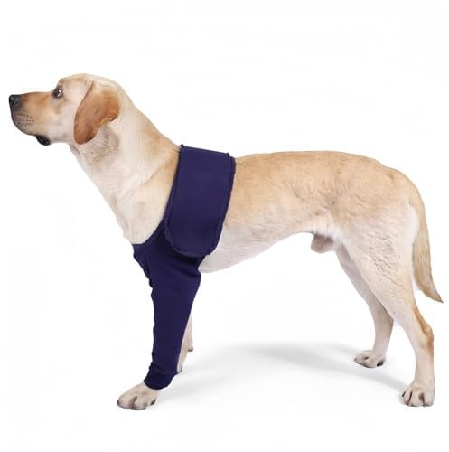 ZHEHENG Dogs Anti-licking Protection Sleeve Pet Protector Sleeve Dog Surgery Recovery Sleeves for Pet Front Leg Injury Recover Sprains(S)