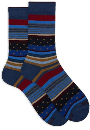 Gallo Calze corte uomo blu fantasia mix righe e pois