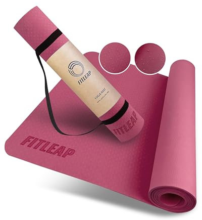 Fitleap Yoga Matte Pro aus umweltfreundlichem TPE-Schaum, sehr rutschfeste, schadstofffreie, hypoallergene und hautfreundliche Pilates Matte, Fitness Matte & Gymnastikmatte