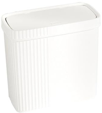 MagiDeal Papelera de baño estrecha y delgada, rectangular, 11 x 5,3 x 10,7 pulgadas, Blanco