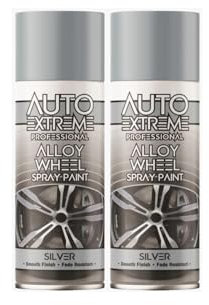 SDMAX Silver Alloy Wheel Spray Paint, Smooth Satin Finish, Fast Drying, Non-Cracking Coating, Easy To Use, Lightweight And Portable, Interior & Exterior Use, 400ml (2PCS)