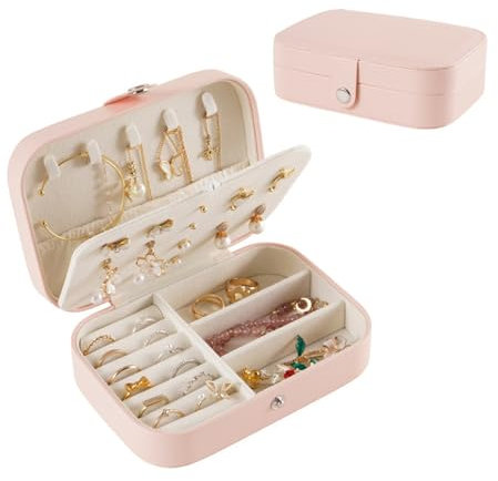 FISH DRAGATE boite a bijoux femme,rangement bijoux,organisateur bijoux,rangement boucle d'oreille,petite boîte à bijoux avec style,boîtes à bijoux et présentoirs,pour bagues, boucles d'oreilles,(rose)