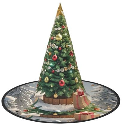GlbnSHeric Hexenhüte Halloween Kegel Zauberer Hut Runde Kugel Weihnachtsbaum Hexenhüte Halloween Hut Kostüm Cosplay
