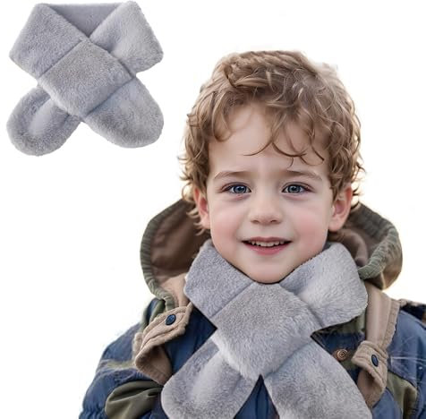 Xvbhaq Ein Baby und Kinder Warme Wolle Schal, Winter Runden Schal Plüsch Kinder Schal Herbst und Winter Modelle (Hellgrün/75CM)