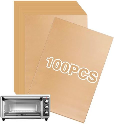 Air Fryer Paper Liners, 100 PCS Unbleached Parchment Paper Air Fryer Liners Disposable Compatible with BLACK+DECKER 8-Slice Extra Wide Convection Toaster Oven
