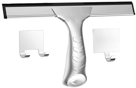 Raschietto in acciaio inossidabile | Bastone per raclette per finestra | Detergente per vetri da bagno | raschietto per vetro, strumento per raschiatore da bagno 25,4 x 13,2 cm per bagno