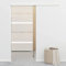 IKAYAA Porta Scorrevole Vetro Porte scorrevoli da Interno Porta Scorrevole Esterno Muro per Bagno Cucina Studio-76 x 212 cm-Senza Arresto Morbido