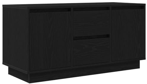 vidaXL Mueble de TV con Luces LED Roble Negro 100x41x50 cm, Soporte de TV, aparador de TV, Mueble de Alta fidelidad, Banco de TV, Mueble de TV