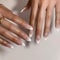 24Pcs Almond False Nails - French Tip False Nails - Nude Natural French Style Almond Press on Nails - Medium Length Glossy Acrylic Full Cover Stick on Nails with Elegant Design