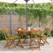 Myheimly Akazienholz Massiv Gartentisch Klappbar Bistrotisch Klapptisch Holztisch Garten Tisch Esstisch Terrassentisch Gartenmöbel Ø 110 x 75 cm