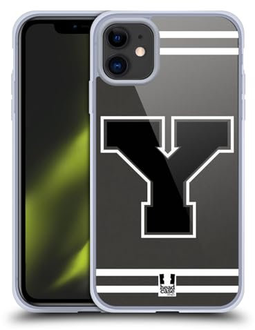 Head Case Designs Schwarz Y Hochschulteams Gelhülle [Militärischer Schutzgrad] Kompatibel Mit Apple iPhone 11 Und Kompatibel Mit MagSafe