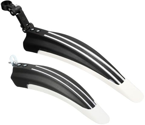 sourcing map Mountainbike-Schutzbleche Set, verstellbar, vorne und hinten, 2-teilig, universelle Vollabdeckung für MTB, Rennrad, Mountainbike, Weiß