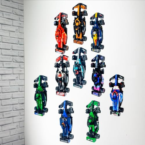 Brick Nest Supporto da parete compatibile con auto F1 Speed Champions Race (2 supporti)