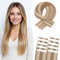 MY-LADY Tape Extensions Echthaar 10pcs 35 cm Goldbraun&blond Remy Invisible Haar Tape In Haarverlängerung Natürlich 15g 14 Zoll #12P613 Glattes Echthaar Skin Weft Tape