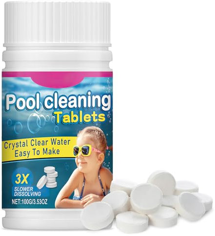 Multifunctional Chlorine Tablets for Swimming Pools, Hot Tubs - 100PCS Cleaning Tablets