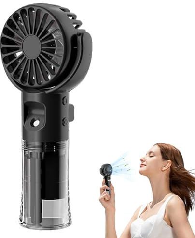 Duvcoywae Handheld Fan with Mister - Personal Spray Water Mist Fans - Portable Cooling Gadgets with 4 Gears Mist Spray Small Air Cooler for Hiking Outdoors Walking Camping