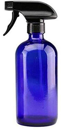 17oz/500ml Empty Glass Spray Bottles Refillable Containers Adjustable Mist Stream Sprayer Bottles for Cleaning Plants Hair Beauty (Blue)
