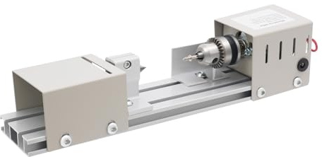 Tornio in metallo da 100 W, mini tornio da 96 W, tornio da tavolo fai da te, con High Precision Chuck 4000 – 9000 giri/min, per tornitura, intaglio, levigatura e taglio