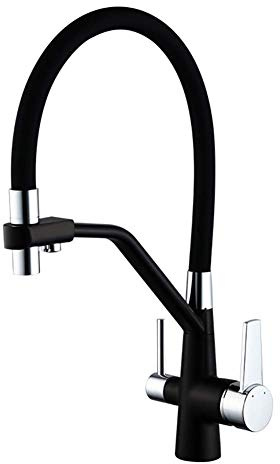 Rubinetto da cucina a 3 vie con doccetta girevole a 360°, rubinetto miscelatore 4 in 1 per cucine moderne, bianco, compatibile con sistema di filtraggio dell'acqua