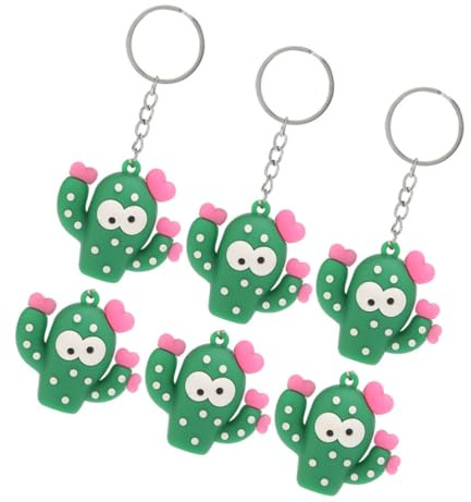 Toyvian 6 Stück Lustige Kaktus Schlüsselanhänger Kleine Kreative Schlüsselhalter Schlüsselanhänger Dekoration Niedliches Geschenk für Mädchen