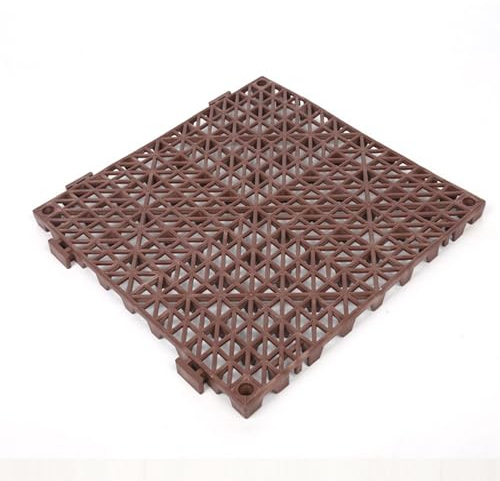 Modular Interlocking Cushion Floor Tiles PVC Splicing Waterproof Mat Black Patio Flooring Shower Room Balcony Bathtub(Brown,48 Pieces)