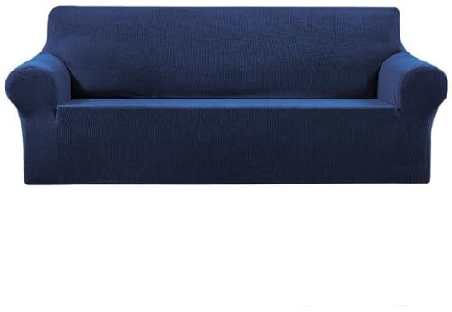 Zambuph Kratzfeste Sofa Schonbezüge, verschleißfest, weich, hautfreundlich, Polyester Stretch Sofa Schonbezüge, 1, Navy blau