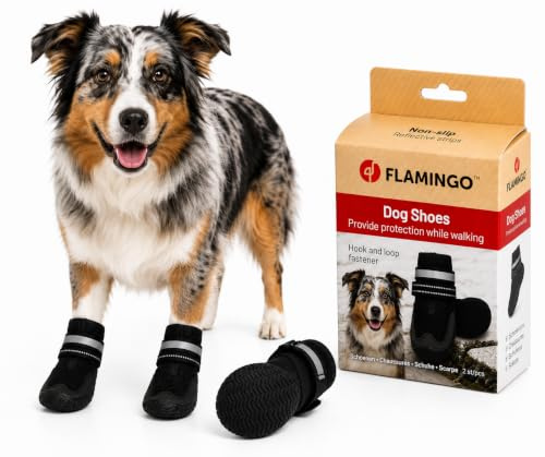 hundeschuhe - Gayo - 2 Stück - schwarz - M - 7,6x6,6x13,6 cm - atmungsaktives Mesh - Harte Sohle - rutschfest - reflektierend