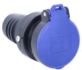 as - Schwabe Schweizer Kupplung Typ 23, 230 V / 16 A, Schwarz/Blau, Zum Anschrauben, IP55 Staub- & Strahlwassergeschützt