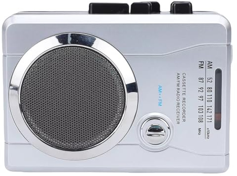 Jnchdghwa Reproductor de Cassettes Grabador Reproductor de Cassettes Antiguo Radio Am FM con Altavoz Integrado Micrófono Auriculares Cinta de Retorno Automático