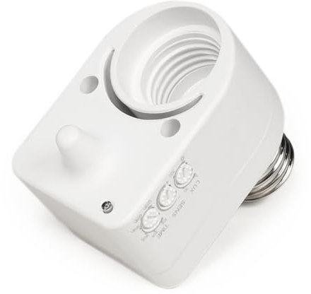 McShine Sensor de Movimiento por Microondas | Casquillo E27 LX751 | 230V/60W | Detección de 360° | Duración y Brillo Ajustables | Tecnología de microondas | Adecuado para LED | IP20