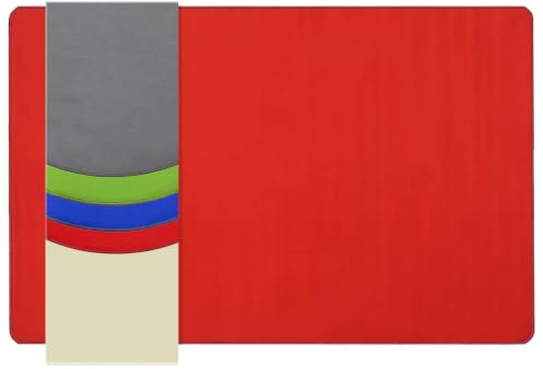 Primaflor Kinderteppich Sitzkreis | 140 x 200 cm | Rot | Feinvelours | Schule & Kita, 8 mm Feinvelours, 100 % Polyamid, Cfl-S1, Ultratex Quick+ Rücken, für Fußbodenheizung geeignet