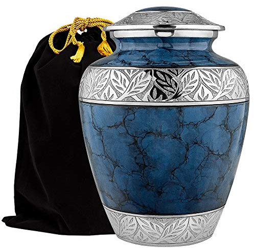 Heavenly Peace Lovely - Urna de cremación para Cenizas humanas, Color Azul Oscuro, Esta Hermosa urna Grande honrar a tu ser Querido, un Lugar cálido y reconfortante para Tus restos