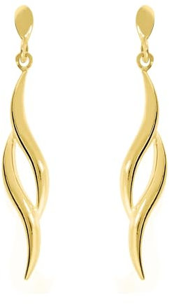 Lucchetta - Ohrringe Gelbgold 9 karat, OhrAnhänger 375 Echt-gold für Mädchen Damen