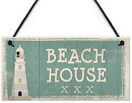 RED OCEAN Targa nautica vintage per la casa sulla spiaggia, in stile shabby chic, accessorio regalo