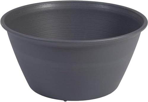 Iris Ohyama, Vaso per piante rotonde con sistema di drenaggio/ritenzione dell'acqua per il giardinaggio - Vaso per piante rotonde 360, Grigio