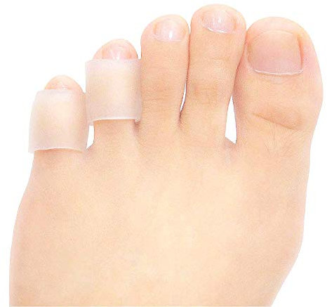 JKcare Transparent Pinky Toe Sleeves, Silicone Corn Cushions Pads, 12 Pack Little Toe Protectors for Corn, Blister and Injured Toenail Protection