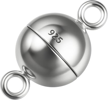 My-Bead Kugelmagnet Ø 8mm 925 Sterling Silber für Ketten Armbänder Colliers Ersatz & Reparatur Magnetverschluss Kettenverschluss Schmuckherstellung DIY