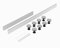 nuie LEG3W | Modern Bathroom Easy Plumb Leg & Plinth Set, for 1100-1200mm Rectangular 'Pearlstone Matrix' Shower Tray, 1100mm - 1200mm, Gloss White