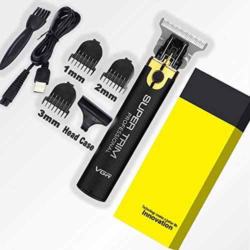 Clipper rechargeable pour hommes cheveux Barber Haircut Cutter Tondeuse Machine à couper rasoir Tondeuse barbe (Black-USB-Box)