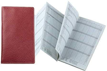 DELMON VARONE - Personalisierbarer Faltkalender 2025 + 2026 DIN A6 Soft Grain Leder rot - Organizer Terminplaner (1 Monat 2 Seiten) in Lederhülle - Termin Kalender mit Monatsübersicht & Adressenheft