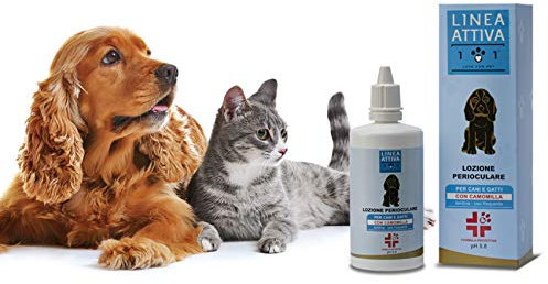 Lozione Occhi Naturale e Vegetale per Cane e Gatto, 100ml - Rimuove Macchie da Lacrimazione e Sporco - Lenitivo, Disinfettante e Cura Le Irritazioni - Linea 101