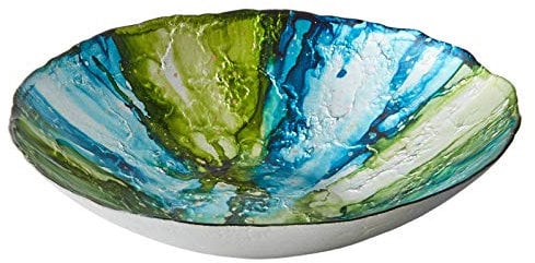 Anton Studio Designs - Coral Bowl - Diameter 32 cm - Multi Coloured Decorative Glass Bowl for Home and Holiday Decoration