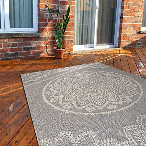 CAMILSON Outdoor-Teppich, 15,2 x 22,9 cm, moderner Teppich für Innen- und Außenbereich, Terrassen und Veranden, wasserdicht, waschbar, fusselfrei, leicht zu reinigen, Außenteppich (15,2 x 22,9 cm,