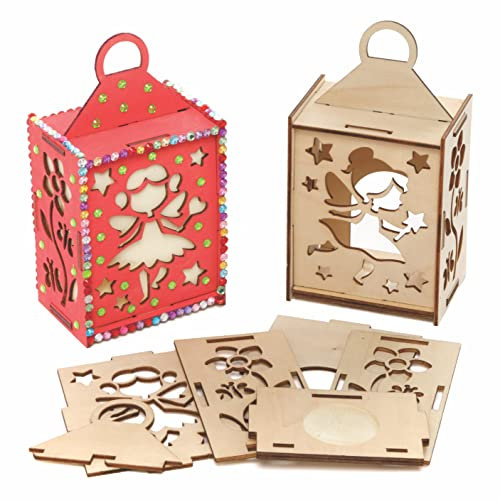 Baker Ross AX888 Feenlaternen-Set, 3 Stück, Holzhandwerk, Basteln für Kinder, Kunst und Handwerk, ideal für Feen-Themenpartys