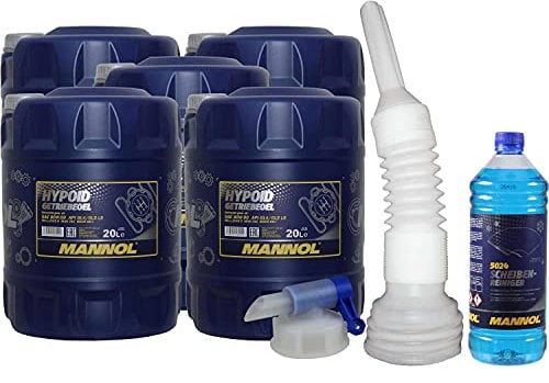 QR-Parts Set 100 Liter 85463192 5024 MN8106-20 CT4503 DIN61 1 Original MANNOL Scheiben-Reiniger -70 °C Frostschutz Konzentrat 20 Hypoid Getriebeoel 80W-90 API GL 4/GL 5 Auslaufhahn